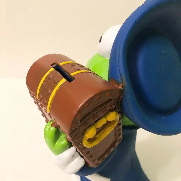 Vintage  Baby Kermit Coin Bank Muppet Babies Pirate Illco 9.5 Inch Tall - Picture 5 of 15